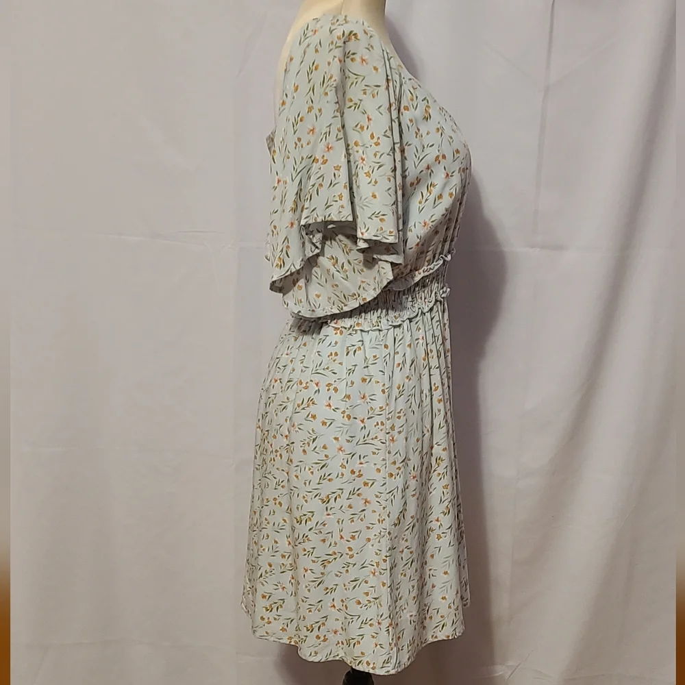 Altar'd State Light Sage Floral Smocked-Waist Dress - Picture 4 of 10